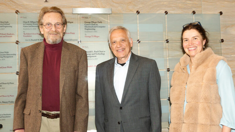 Donald Paul with Yannis Yortsos and Professor Andrea Hodge