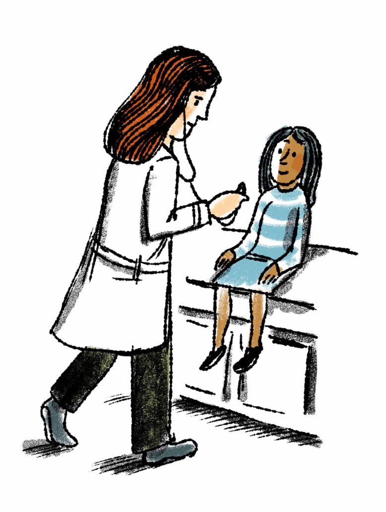 child visits a doctor