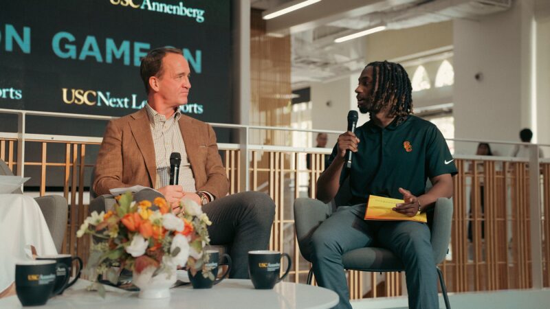 featured image for Peyton Manning talks sports media with students at USC Next Level Sports event